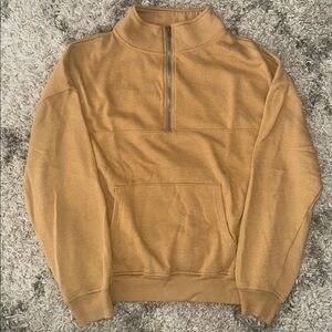 SO Lounge Life Golden Half-Zip Sweatshirt with Front Pocket, Matte Silver Zipper